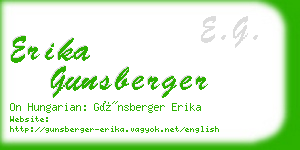 erika gunsberger business card